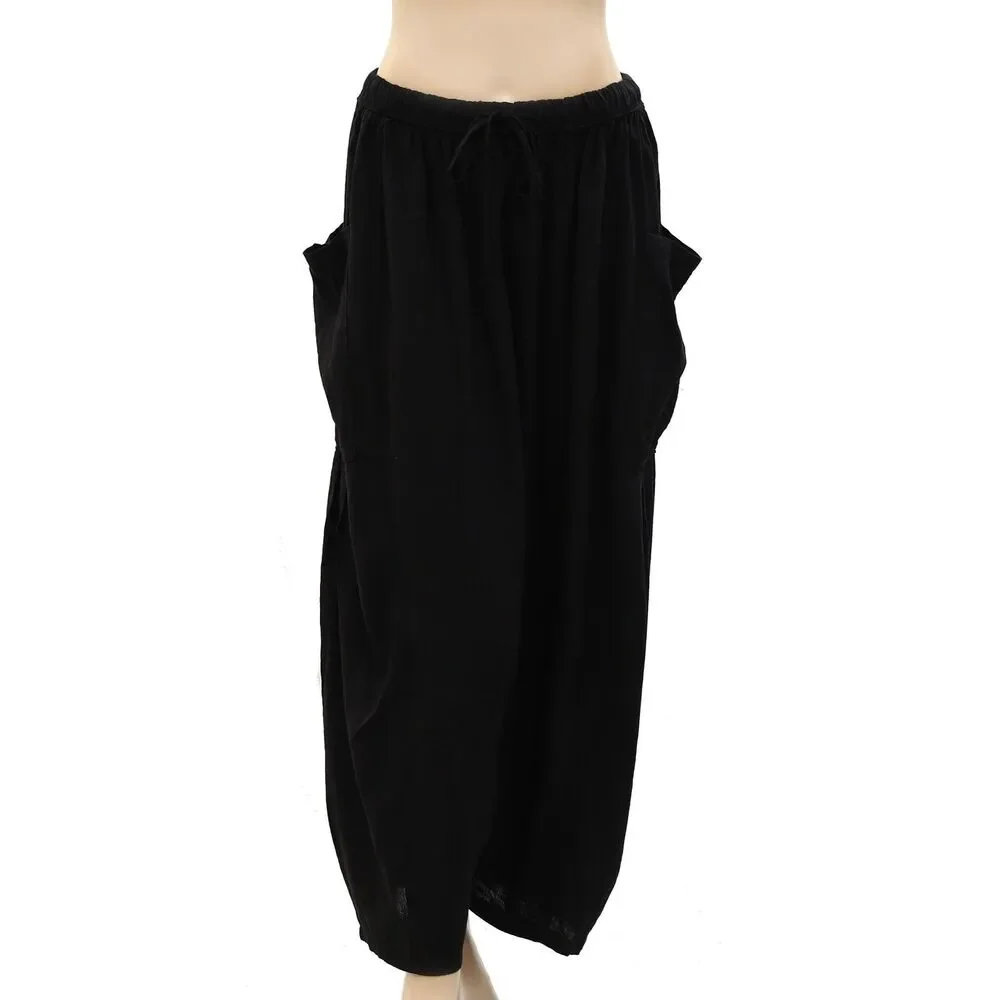 Women's Black Wide Leg Harem Pants